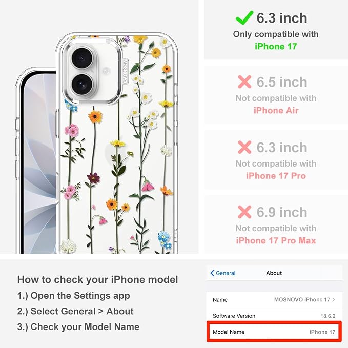 MOSNOVO for iPhone 17 Case | Military Grade 6.6ft Drop Tested | Camera Control - Image 2