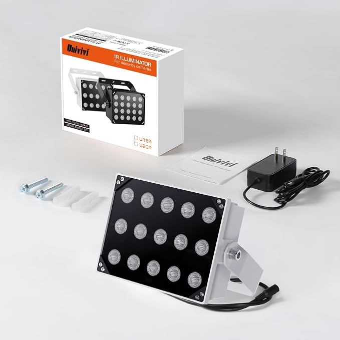Univivi IR Illuminator 15 LEDs 90 Degree Wide Angle IR Lights - Image 5