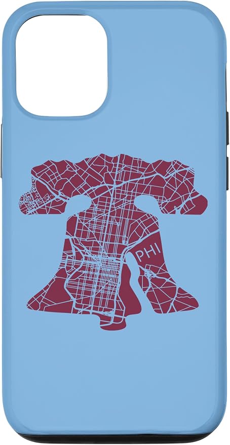 Philadelphia Street Map Liberty Bell Vintage Maroon Philly Case by Unknown