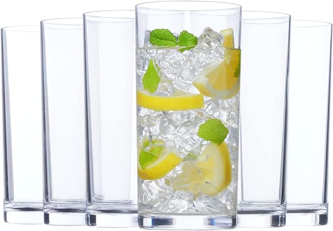 US Acrylic Classic Clear Plastic Reusable Drinking Glasses 16oz Water Cups | by USAcrylic