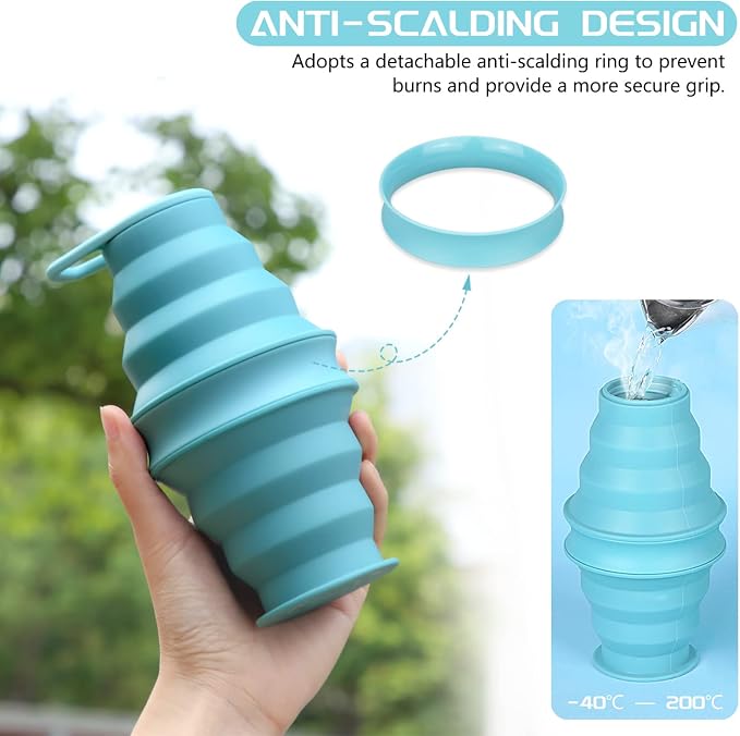 Nefeeko Collapsible Water Bottle, 17oz Reuseable BPA Free Silicone Foldable - Image 4