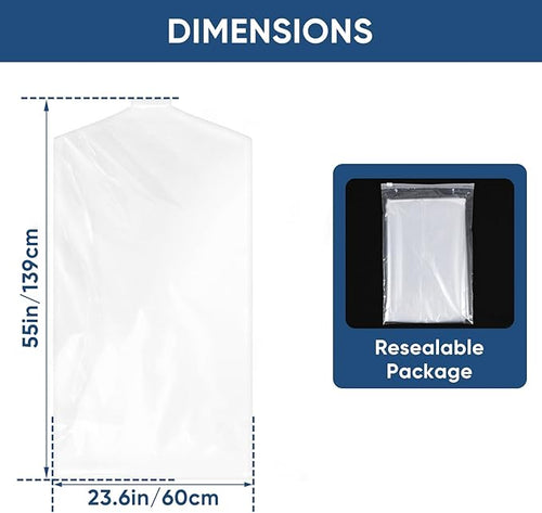 100 Pack 23.6"x55" Garment Bags - Image 2