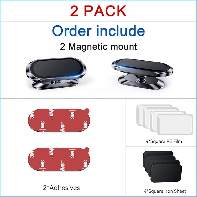 【2-PACK】Magnetic phone holder for car, iPhone Magnetic car mount for cell phone - Image 7