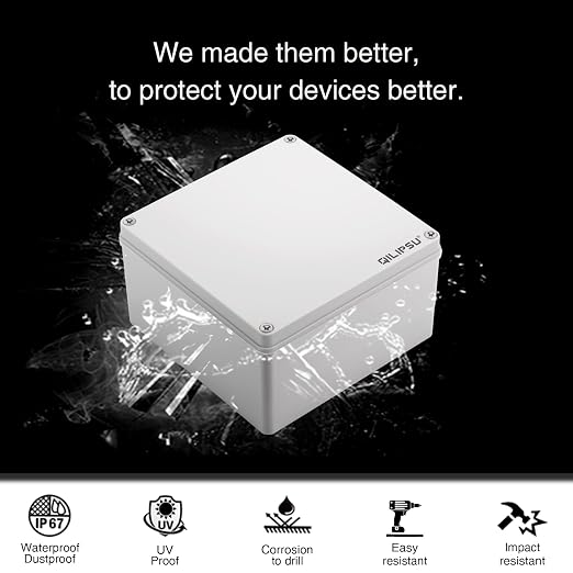 QILIPSU Outdoor Junction Box IP67 Waterproof Project Box ABS Plastic - Image 3