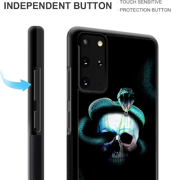 for Samsung Galaxy S20 Plus Case, Skeleton Winding Snake Pattern Graphic Design - Image 3