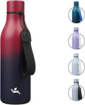 Insulated Water Bottle with Strap, 18 oz Double Wall Stainless Steel Vacuum by Konokyo