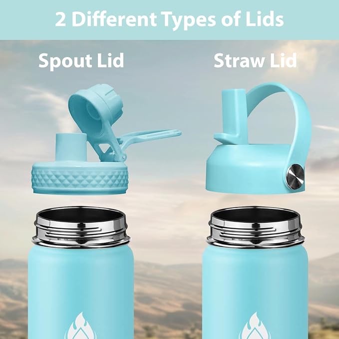SENDESTAR Stainless Steel Water Bottle, Wide Mouth Water Bottle 18 oz, 32 oz - Image 2