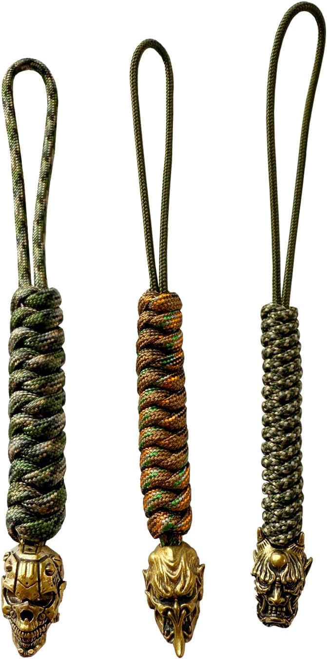 Handmade Lanyards with Brass Beads – Paracord 550 Survival Gear Leash by Unknown
