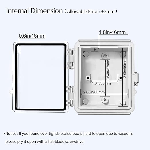 LeMotech Electrical Box, IP67 Waterproof Hinged Clear Cover Stainless Steel - Image 5