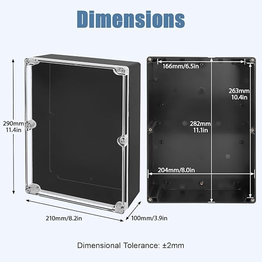 LeMotech Electrical Box Clear Cover Project Box IP65 Waterproof Junction Box - Image 2