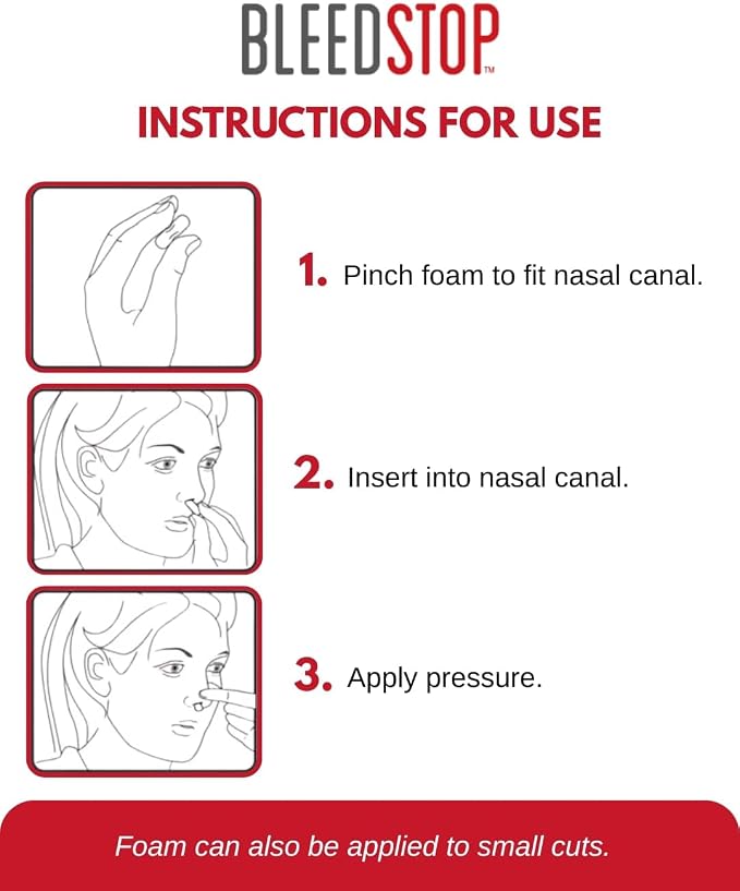 BleedStop™ Nosebleed Strips – Fast Acting Blood Coagulant Foam Inserts – Helps - Image 3