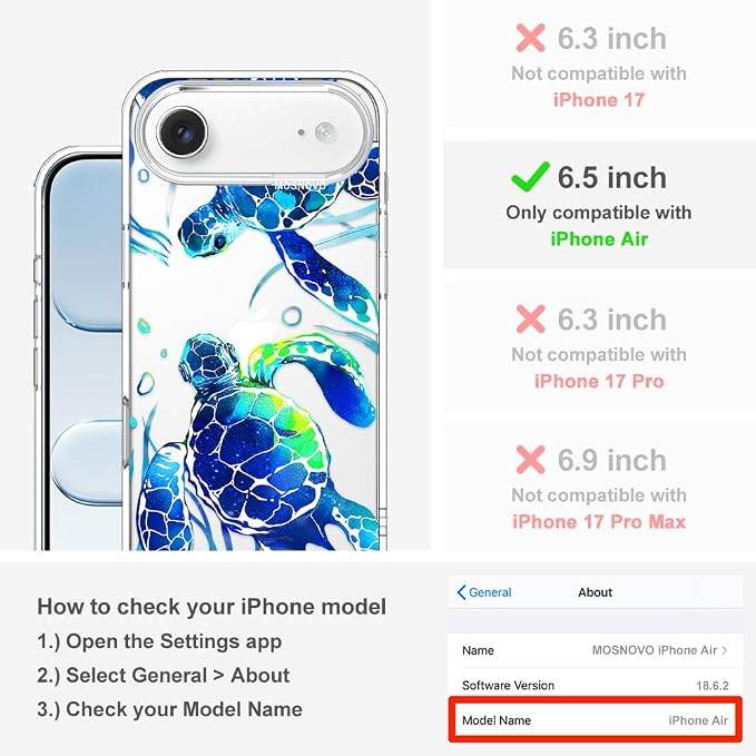 MOSNOVO for iPhone Air Case | Military Grade 6.6ft Drop Tested | Camera Control - Image 2