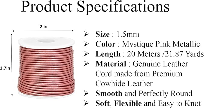 GENIQUE Real/Genuine Round Leather String Cord - Image 3