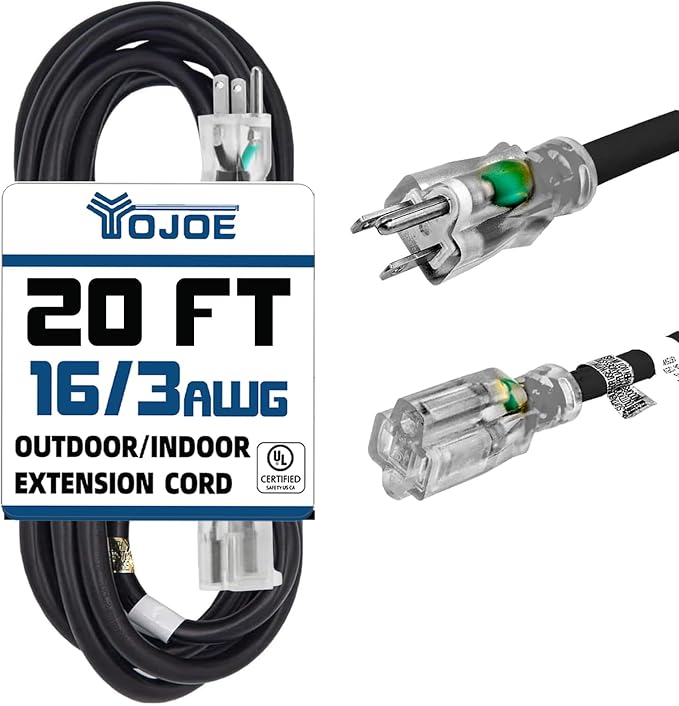 YOJOE Indoor Outdoor Extension Cord by YOJOE