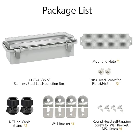 LeMotech Electrical Box, IP67 Waterproof Hinged Clear Cover Stainless Steel - Image 7