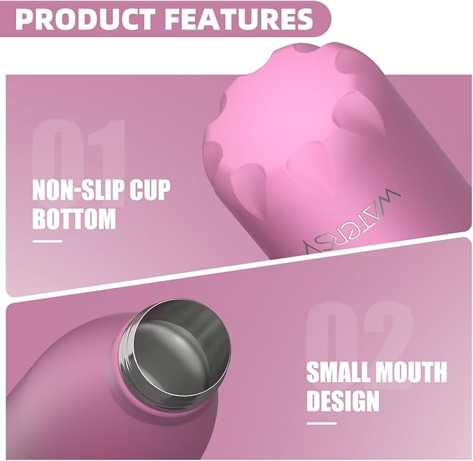 WATERSY Stainless Steel water bottles, 17oz/500ml Insulated Water Bottles - Image 5
