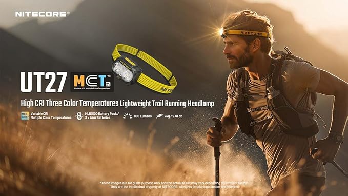 Nitecore UT27 MCT Pro 800 Lumen Running Headlamp USB-C Rechargeable Dual Power - Image 2