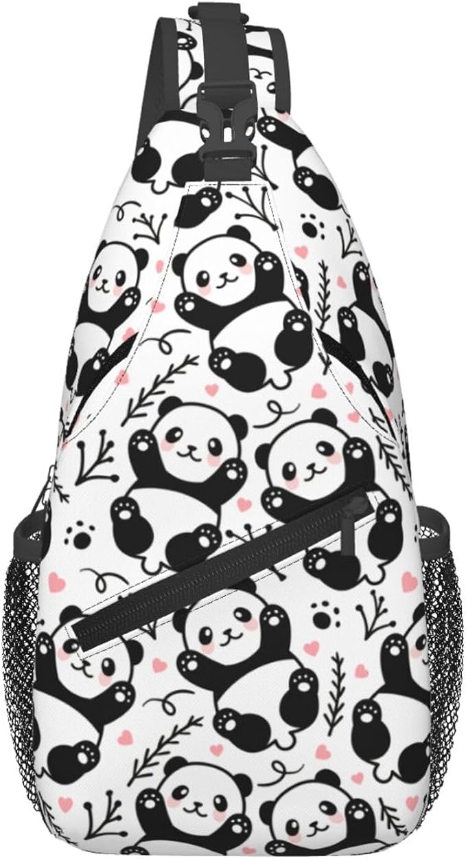 Cute Panda Sling Bag For Women Men Funny Backpack Crossbody Shoulder Bag Sling by Unknown