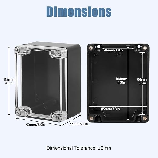 LeMotech Junction Box with Clear Cover IP65 Waterproof Project Box Dustproof - Image 2