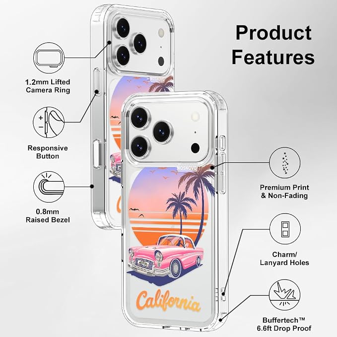 MOSNOVO for iPhone 17 Pro Case, Shockproof Military-Grade Protection 6.6ft Drop - Image 7