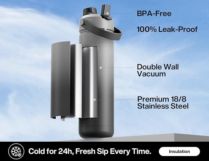 POWCAN 26 oz Insulated Water Bottle - Image 2