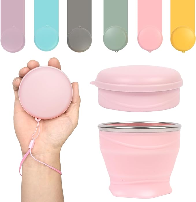 Collapsible Travel Cup with Lid by zhuzhiloono