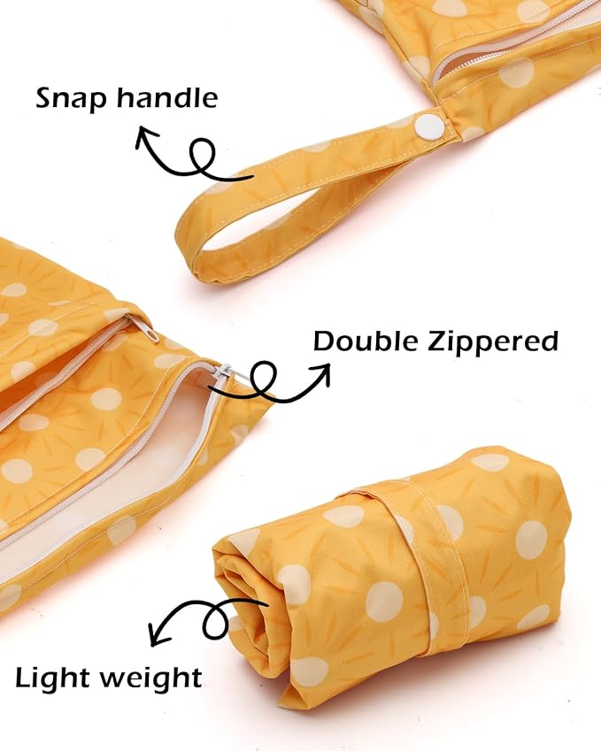 ALVABABY 3 Cloth Diaper Wet Dry Bags Waterproof Reusable - Image 2