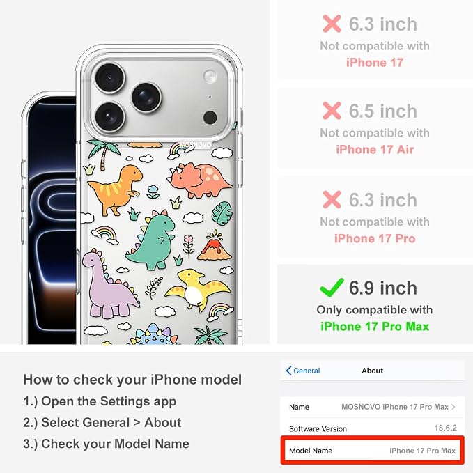 MOSNOVO for iPhone 17 Pro Max Case | Military Grade 6.6ft Drop Tested | Camera - Image 2