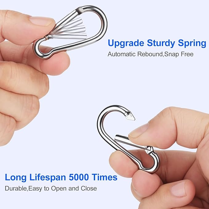 30 Pack M4 Mini Carabiner Clips, 1.57 Inch Spring-Loaded Snap Hooks - Image 3