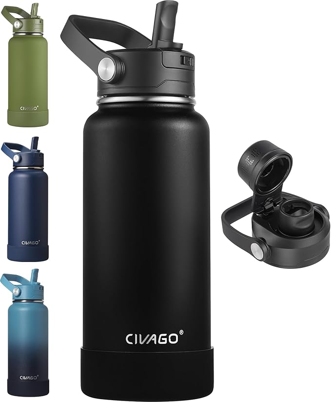 CIVAGO 32 oz Insulated Stainless Steel Water Bottle by CIVAGO