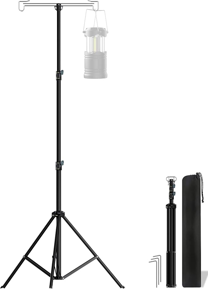 Telescopic Height Adjustable Camping Lantern Tripod Stand by JSDOSREO