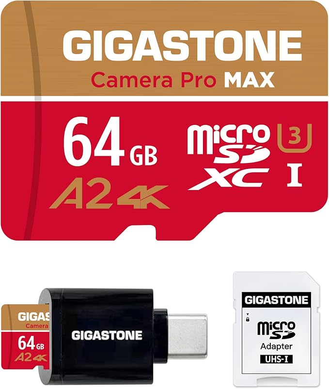【5-Years Data Recovery】 GIGASTONE 64GB Micro SD Card by Gigastone