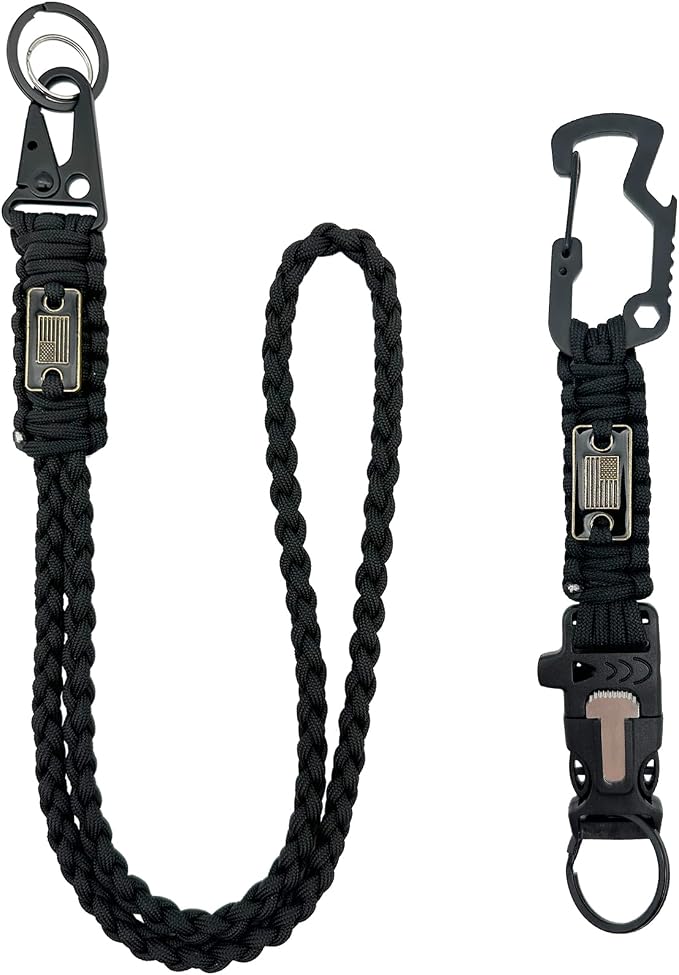 DDOUT Heavy Duty Paracord Lanyard 550 Paracord Braided Keychain by DDOUTOutdoor