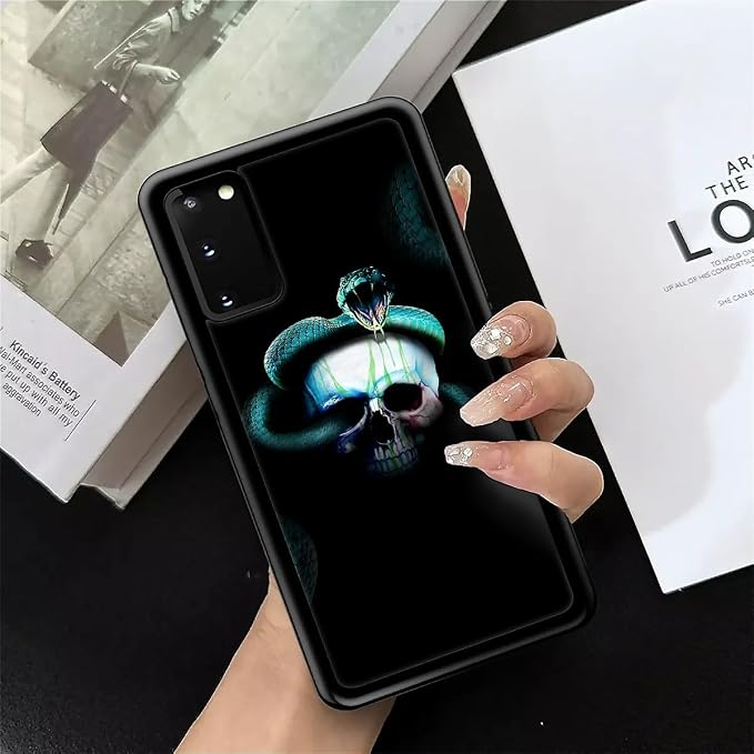 for Samsung Galaxy S20 Case, Skeleton Winding Snake Pattern Graphic Design Girl - Image 7