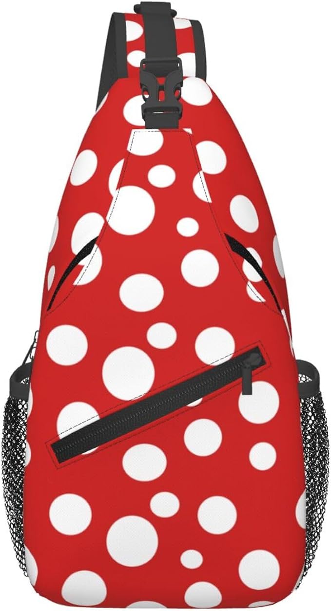 Mushroom Dots Sling Bag For Women Men Fashion Backpack Crossbody Red Mushroom by Unknown