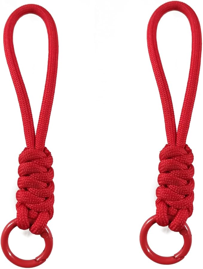 Colorful Braided Paracord Keychain, 12cm Length, Decorative Woven Rope Strap by FFILL