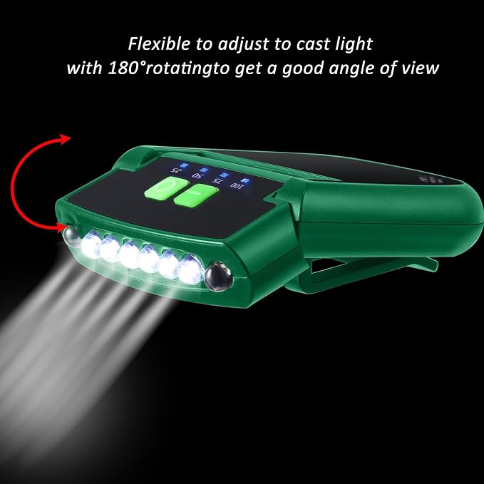 Mudder LED Clip on Cap Lights USB Rechargeable Cap Flashlight Clip Waterproof - Image 4
