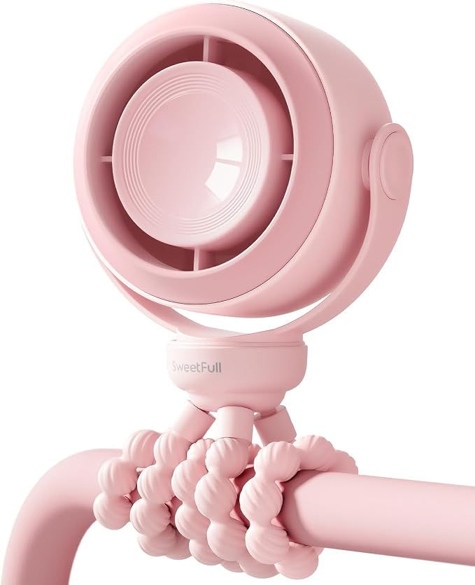 SWEETFULL Portable Stroller Fan, Pinch-Proof Baby Fan, 10H Battery, 5-Speed by SweetFull%C2%AE