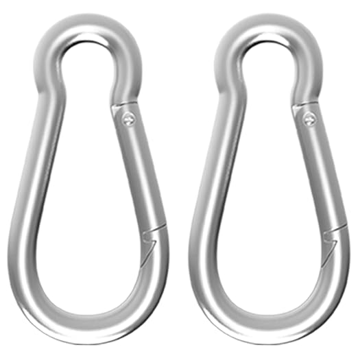 Carabiner, Heavy Duty Galvanized Steel Spring Snap Hook Carabiner Clips by High-PQ