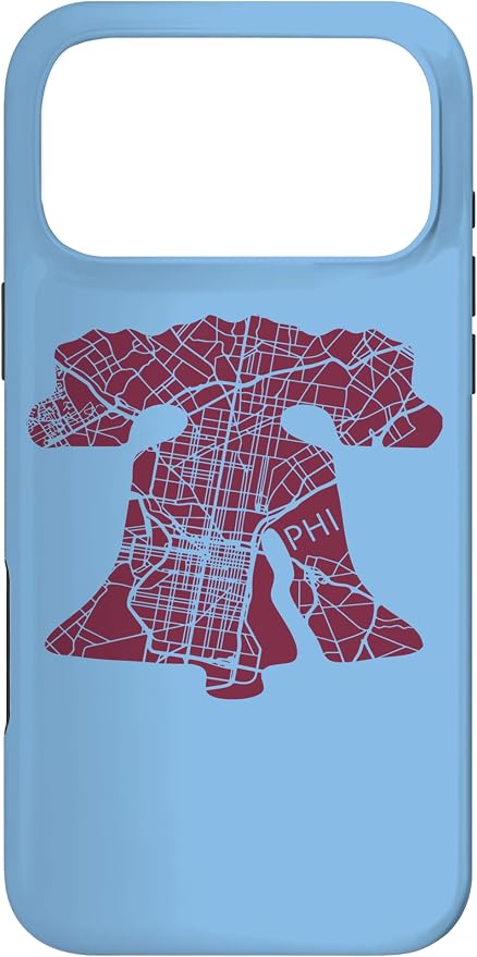 Philadelphia Street Map Liberty Bell Vintage Maroon Philly Case by Unknown