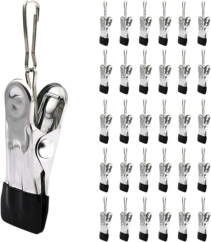 30PCS Small Clothes Pin with Hook by BERYLER