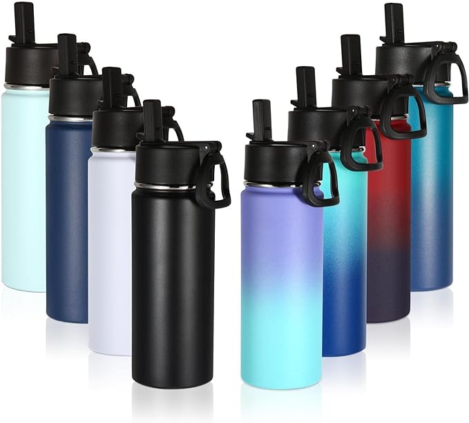 Volhoply 18oz Insulated Water Bottle Bulk 8 Pack, Kids Stainless Steel Water by LiveFully%EF%BC%8CDrinkFreely%E2%80%94KeepGoingwithVolhoply%EF%BC%81
