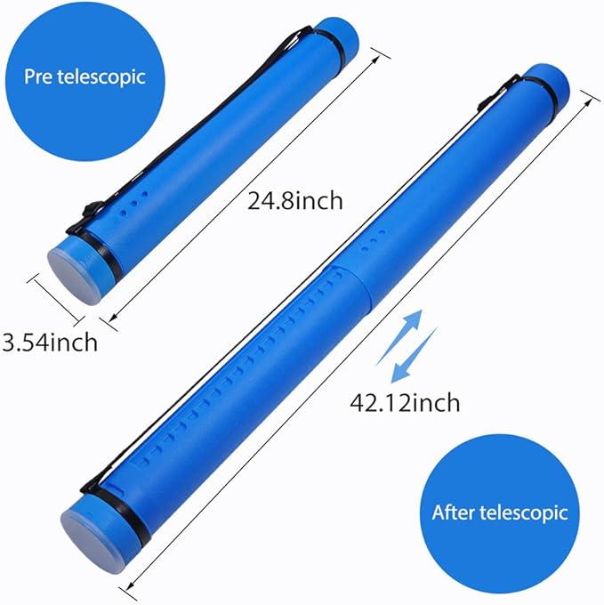 DEWEL Document Tube, Plastic Expanding Poster/Art/Document Storage Tube 24.5 to - Image 2