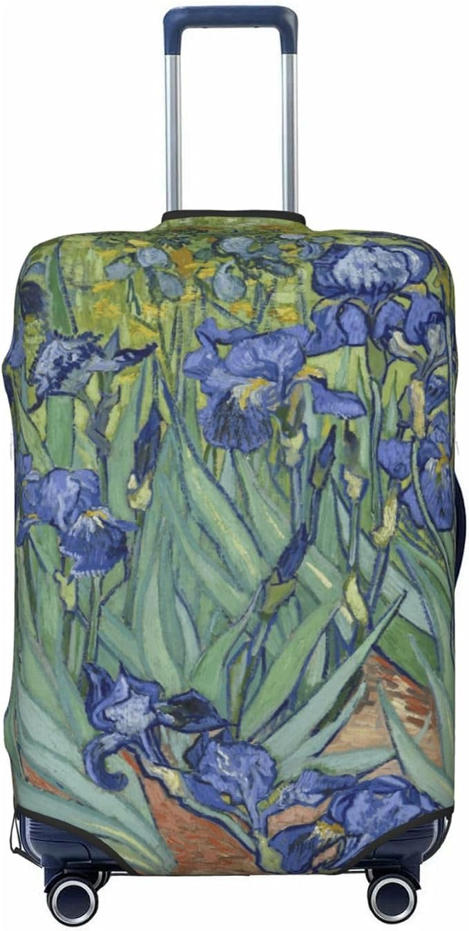 Van Gogh Irises Flower Luggage Cover, Elastic Suitcase Protector by XBFCDN