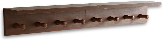 Entrance Coat Rack ，Coat Hooks, Wall-Mounted Wooden Hook Rack, Wall-Mounted - Image 9