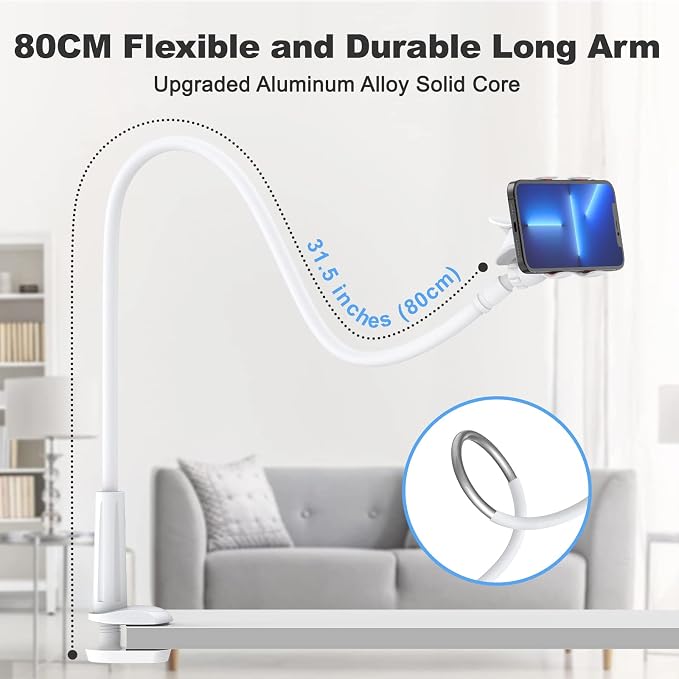 Gooseneck Cell Phone Holder, Universal 360 Flexible Phone Stand Lazy Bracket - Image 2