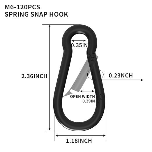 120PCS M6 Heavy Duty Carabiner Clip, 2.36Inch Snap Hook Quick Link Small - Image 2