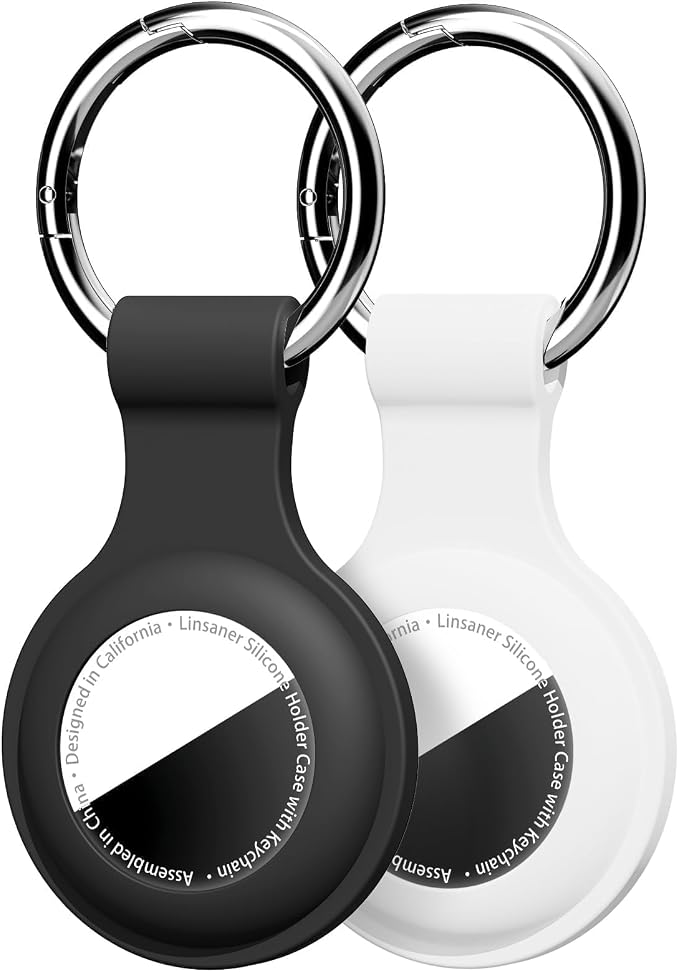 Linsaner Holder for AirTag 2nd Gen & 1st Gen, Silicone Case Keychain Key Ring by Linsaner