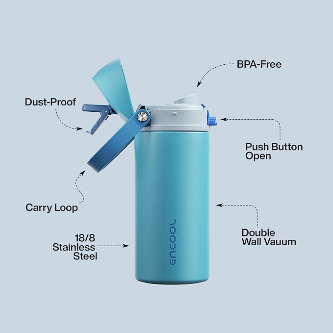 Insulated Water Bottle with Straw - Image 4