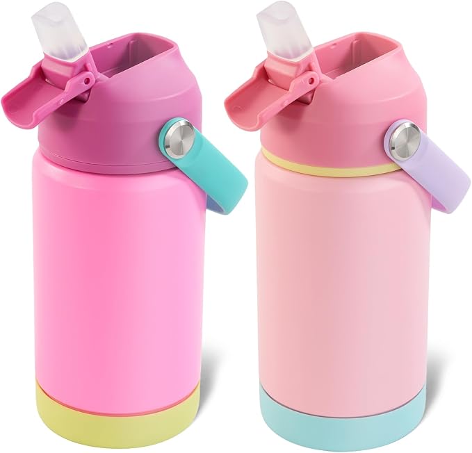 Kerilyn 12oz Kids Water Bottle 2 Pack, Stainless Steel Insulated Water Bottle by Kerilyn